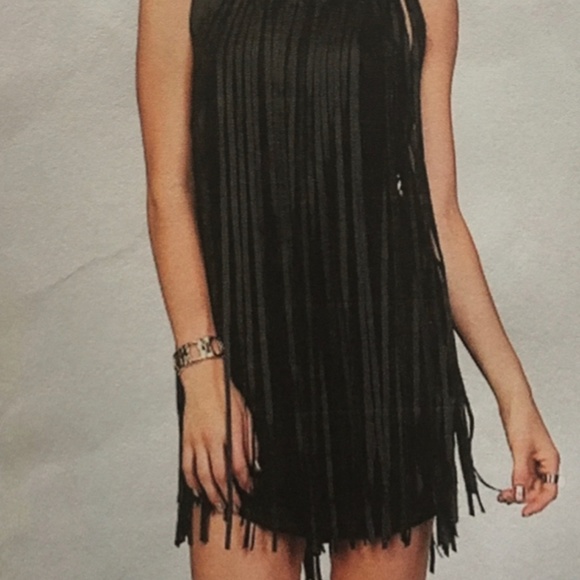 Leather Fringe Dress - Picture 1 of 8